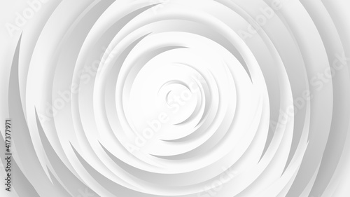 White gray circles abstract background.3D illustration with paper cut style. © Koy