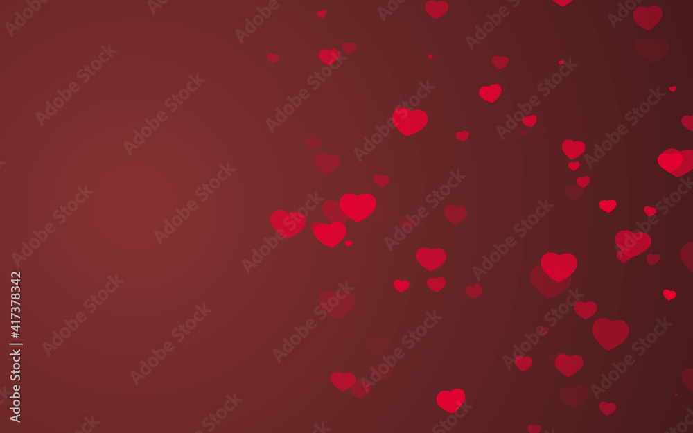 Valentine day red hearts light on red background. Valentine day red hearts light on red background.