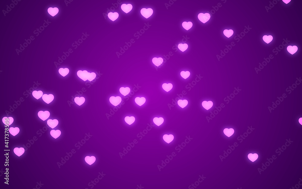 Valentine day pink hearts on purple background. Valentine day pink hearts on purple background.