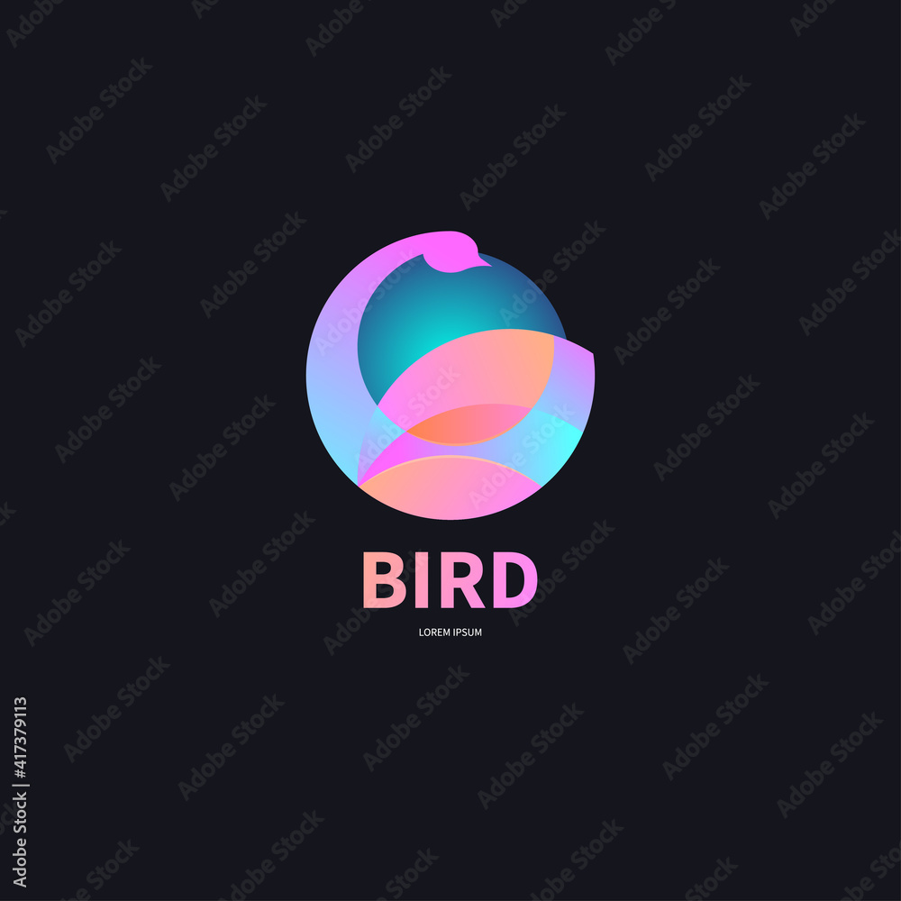 Geometric abstract bird in circle Geometric abstract bird in circle