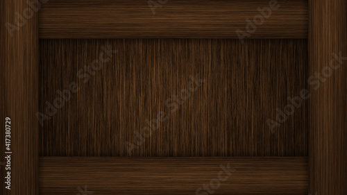 Abstract dark brown wood texture background with a board frame