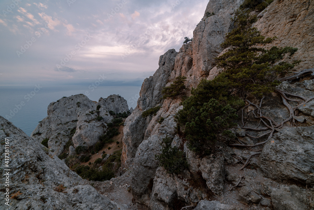 Rocky mountains on the southern coast of Crimea