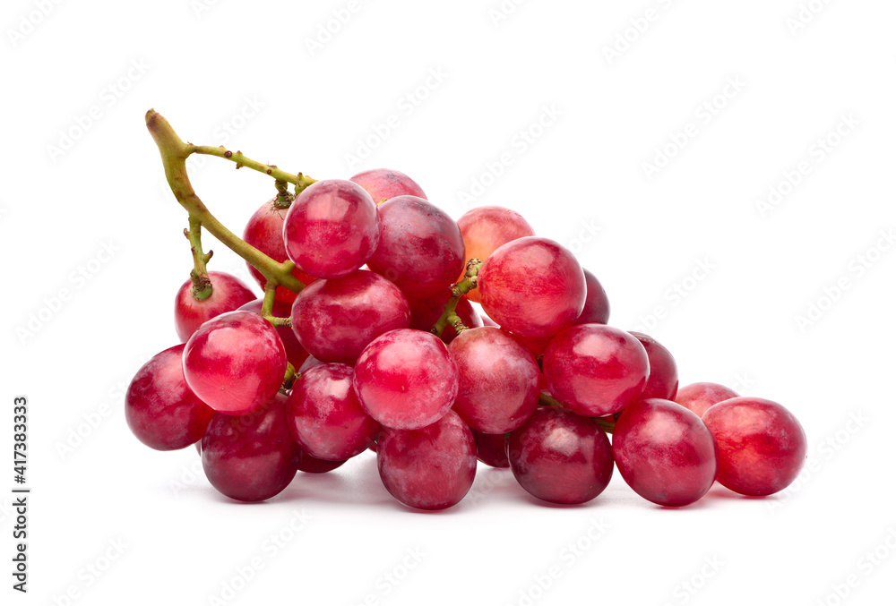 Red grape isolated on white background.