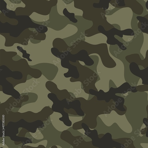 military camouflage vector seamless pattern dark green