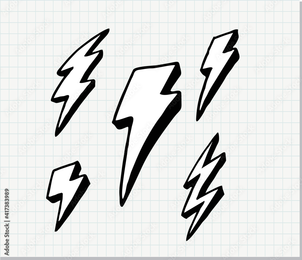 Lightning flat icons set.Vector retro set with lightning bolt signs with sunburst effect.Vintage thunder symbol with sunburst in grunge background Lightning flat icons set.Vector retro set with lightning bolt signs with sunburst effect.Vintage thunder symbol with sunburst in grunge background