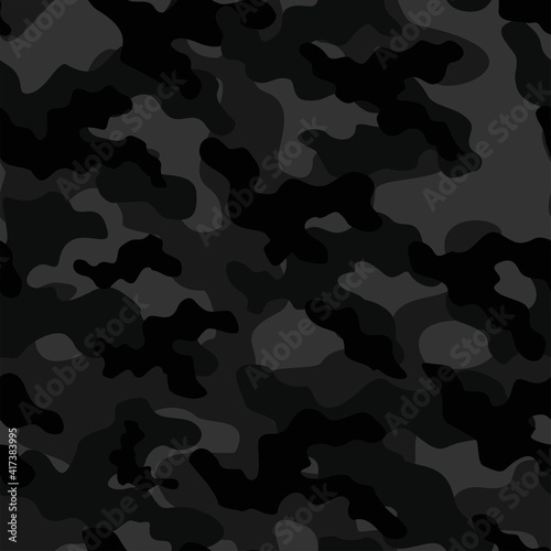 dark military camouflage vector seamless pattern