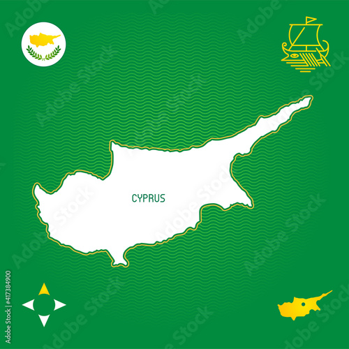 simple outline map of cyprus