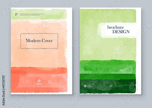 Set of Abstract Hand Painted Illustrations for Wall Decoration, Postcard, Social Media Banner, Brochure Cover Design Background. Modern Abstract Painting Artwork. Vector Pattern