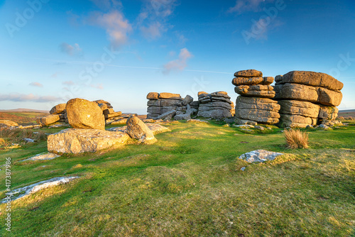 Rock formations at Combestone Tor photo