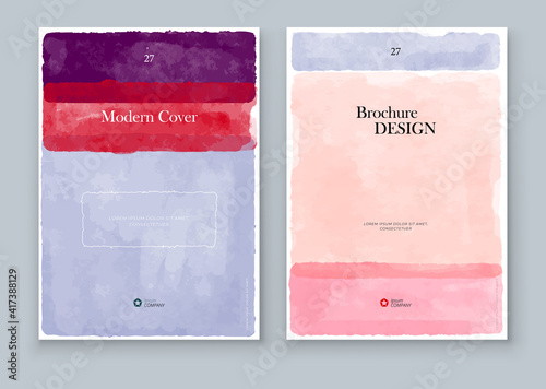 Abstract Hand Painted Illustrations for Wall Decoration, Postcard, Brochure template layout design. Corporate business annual report, catalog, magazine, brochure, flyer mockup