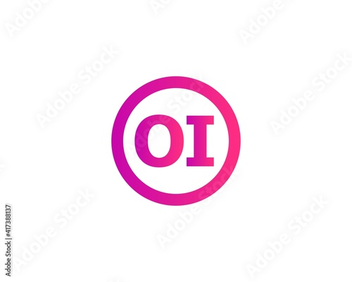 i oi io letter logo design vector template