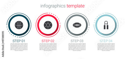 Set Basketball ball, Football, American and Sport expander. Business infographic template. Vector.