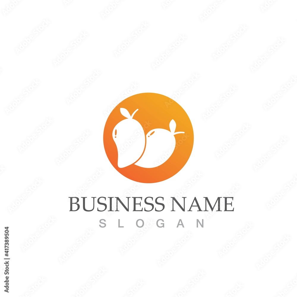 Obraz premium mango fruit vector icon ilustration