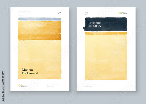 Abstract Hand Painted Illustrations for Wall Decoration, Postcard, Brochure template layout design. Corporate business annual report, catalog, magazine, brochure, flyer mockup