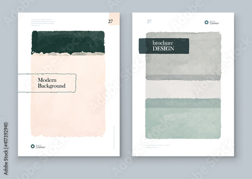 Abstract Hand Painted Illustrations for Wall Decoration, Postcard, Brochure template layout design. Corporate business annual report, catalog, magazine, brochure, flyer mockup