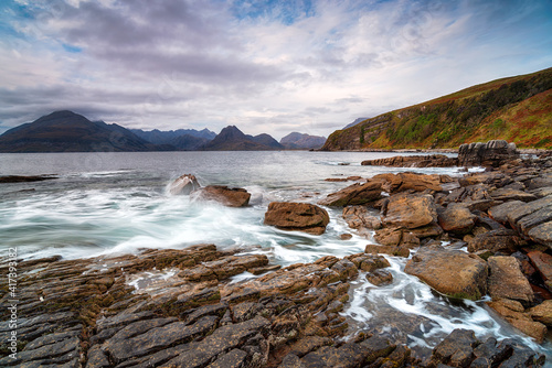 Moody skies over the beach at Elgol
