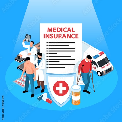 Isometric Medical Insurance Composition