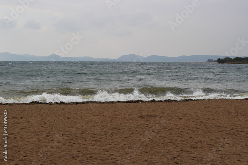 秋の福島県の猪苗代湖