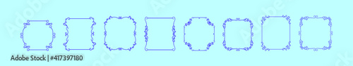 set of cadre frames cartoon icon design template with various models. vector illustration isolated on blue background