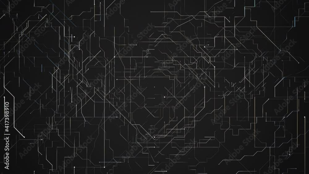 Electrical signals on a circuit board, looping abstract technology related animation Electrical signals on a circuit board, looping abstract technology related animation