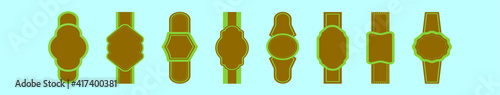 set of cigar label cartoon icon design template with various models. vector illustration isolated on blue background