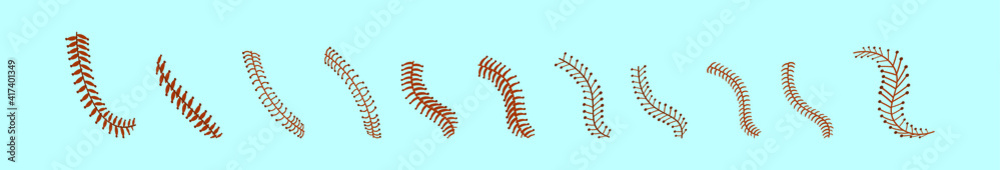 set of basketball laces cartoon icon design template with various models. vector illustration isolated on blue background set of basketball laces cartoon icon design template with various models. vector illustration isolated on blue background