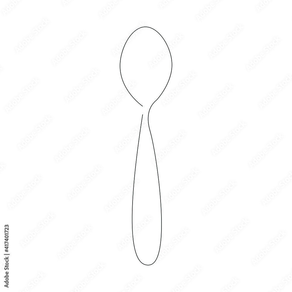 Spoon line drawing, vector illustration Spoon line drawing, vector illustration