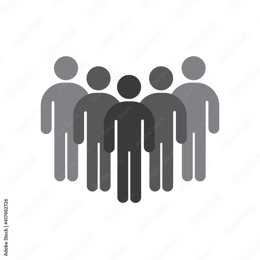 Five people, team mans, icon, vector. Five people, team mans, icon, vector.