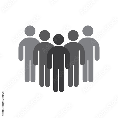 Five people, team mans, icon, vector.