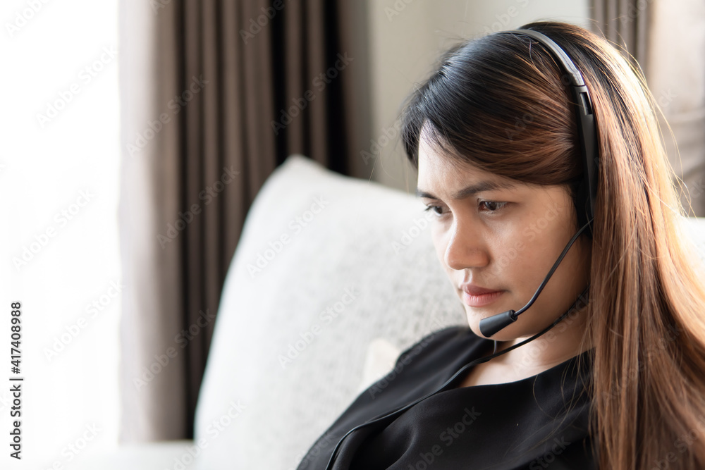 people use headphone with microphone, concept of customer service. people use headphone with microphone, concept of customer service.