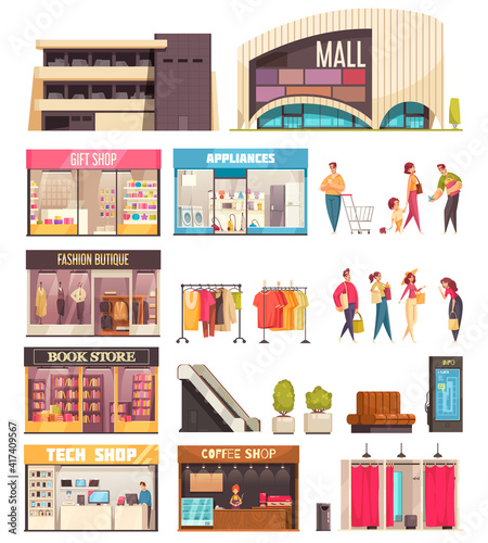 Shopping Mall Icon Set