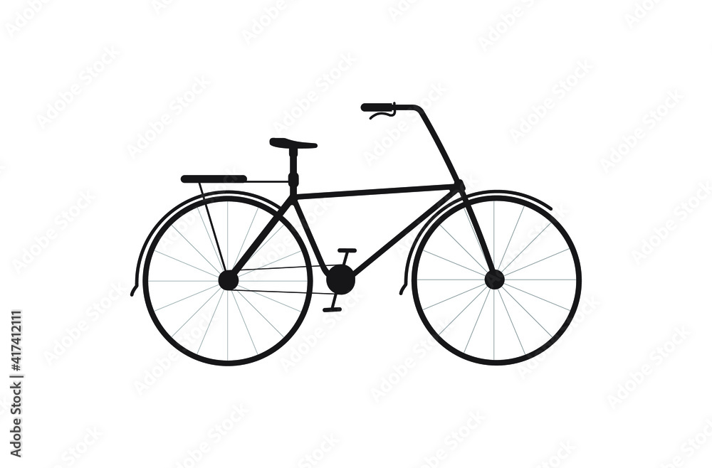 Bicycle vector on white background.