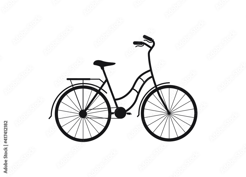 Bicycle vector on white background.