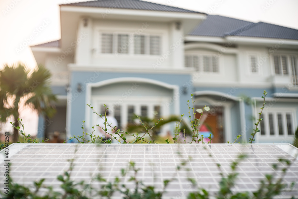 Fototapeta premium Solar cells were installed for home
