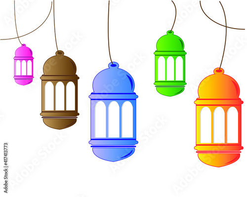 illustration of lanterns for ramadan decorations