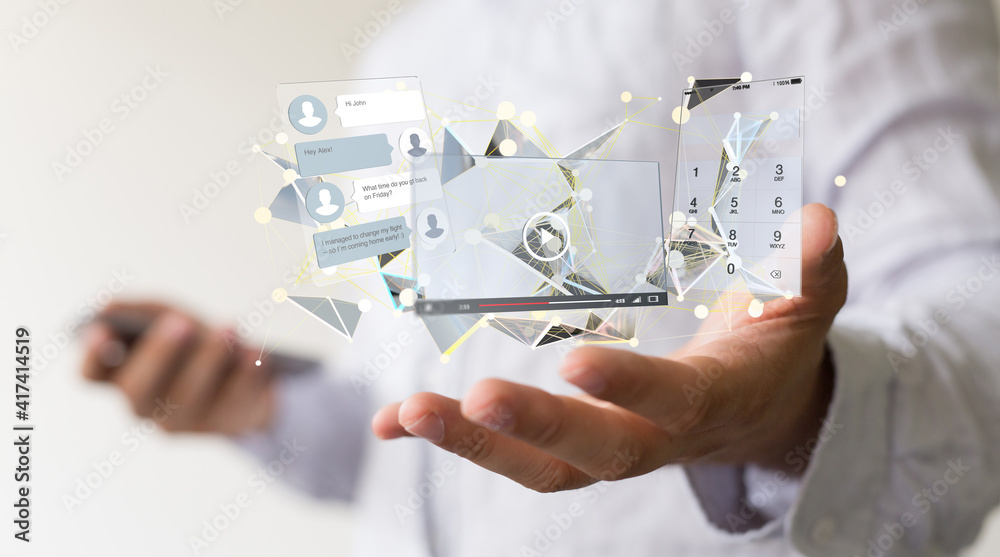 media develop interface web application in hand media develop interface web application in hand