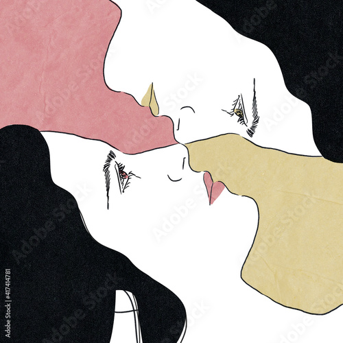 Canvas Print Alter ego illustrazione volto donna