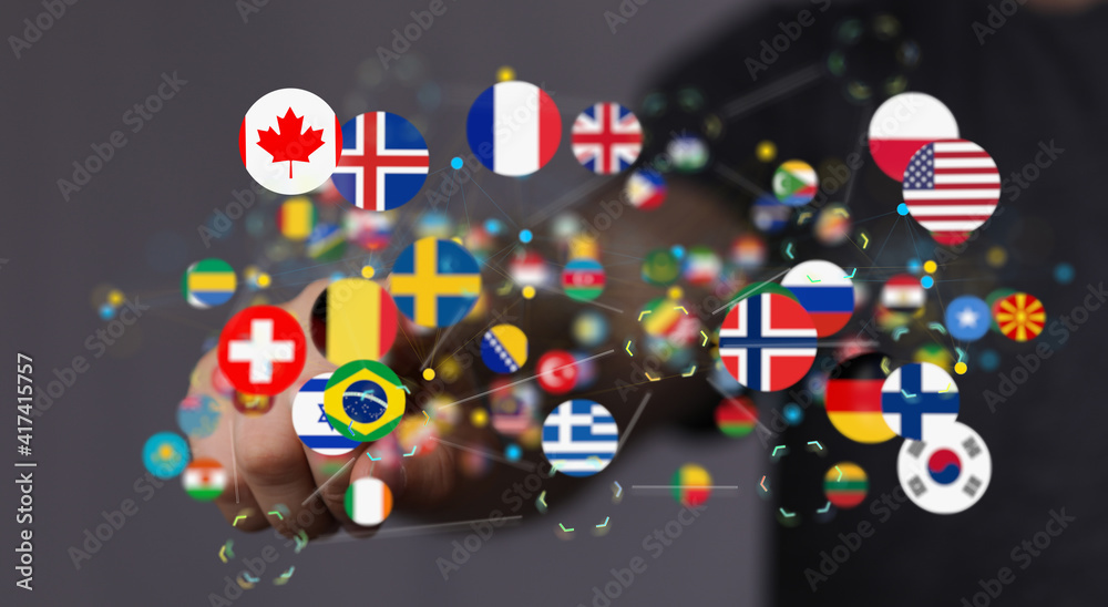 Obraz premium International world flag 3d digital