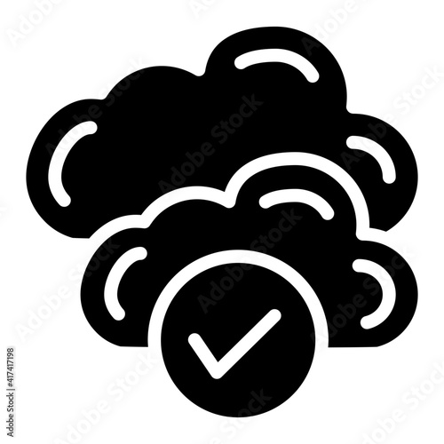 Modern style vector of verified cloud