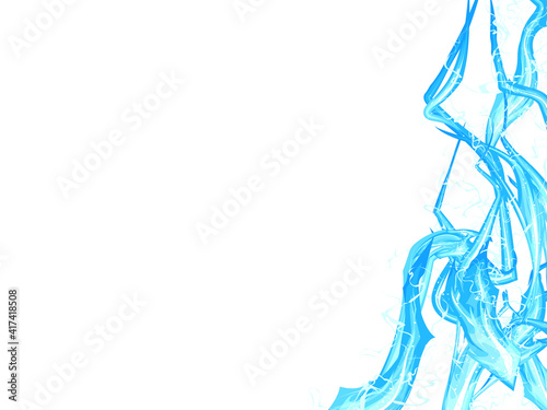 雷のエフェクト風_青のフレーム_イラスト素材