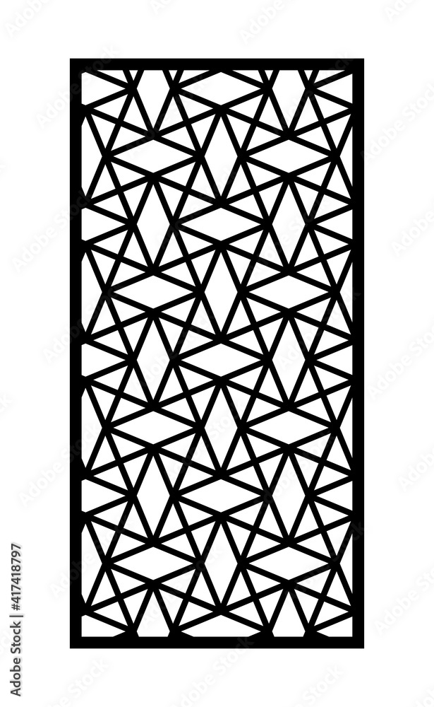 Decorative panel, screen,wall. Modern cnc pattern. Vector panel for