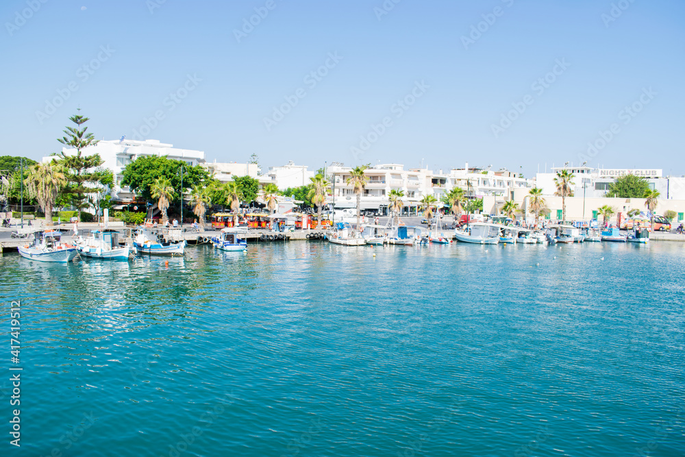 Fototapeta premium view of the bay of the city Kos Island, Greece