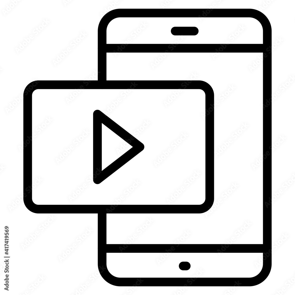 Modern style vector of mobile video streaming Modern style vector of mobile video streaming