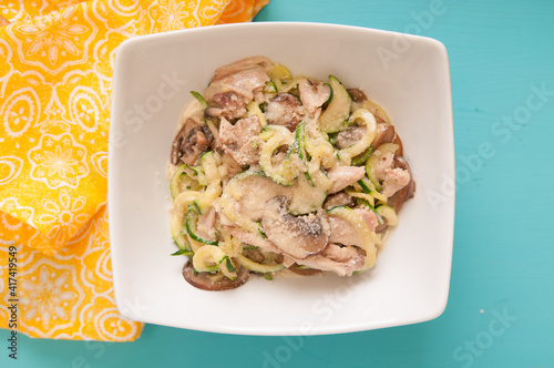 zucchini chicken pasta, paleo diet photo