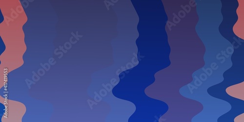 Light Blue, Red vector background with bent lines.