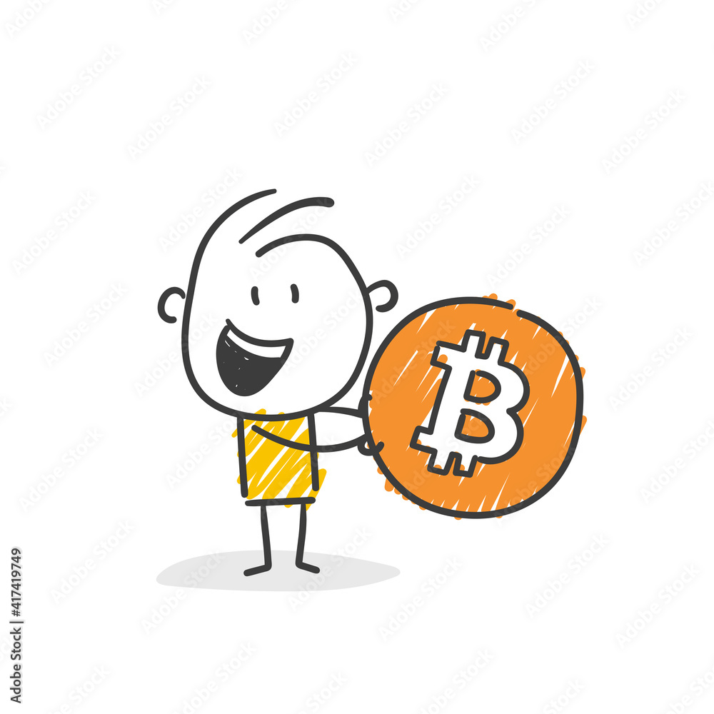 Strichfiguren / Strichmännchen: Bitcoin, Kryptowährung, Blockchain. (Nr. 589) Strichfiguren / Strichmännchen: Bitcoin, Kryptowährung, Blockchain. (Nr. 589)