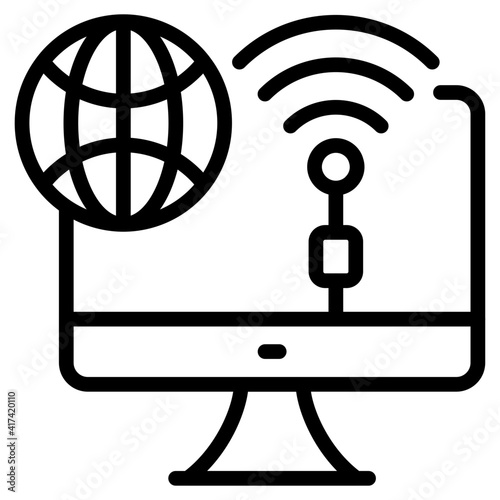 Modern style vector of computer network