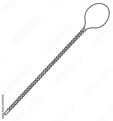 Hand-drawn doodle cartoon style classic cocktail mixing bar spoon vector image. For restaurant menu, bartender website design, cocktail making process illustration, alcohol cookbook decoration etc