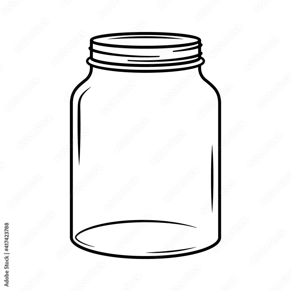 Empty Jar outline icon. Clipart image isolated on white background Empty Jar outline icon. Clipart image isolated on white background