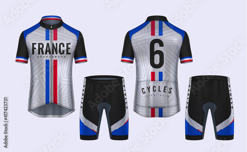 Cycling Jerseys mockup,t-shirt sport design template,uniform for bicycle apparel.